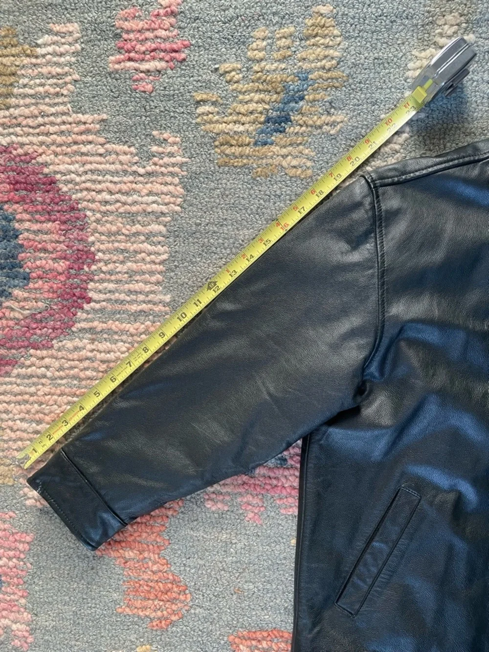 VINTAGE GAP Black Leather Zip-Up Jacket Kids Boy’s Size 10 L Y2K